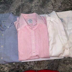Brooks Brothers Cotton Fitted Non-Iron Button Down Shirt, Set of 3, Sz 10 Ladies